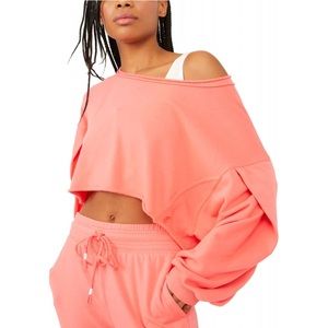 Hot Pink FP Movement cropped sweatshirt